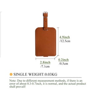 ป้ายแท็กกระเป๋าเดินทางหนัง ป้ายแท็ก ID สำหรับเดินทางพร้อมสายหนังปรับได้ สลักชื่อแบบกำหนดเองได้ - Product Image 6