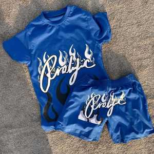 Conjunto de pantalones cortos de 2 piezas para hombre, conjuntos cortos para hombre, chándal informal, camiseta de manga corta y conjunto de pantalones cortos - Product Image 2