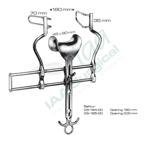 Retractor Abdominal Manual Balfour Autorretenible de Acero Inoxidable, Instrumento Quirúrgico Reutilizable y Ajustable para una Amplia Exposición - Product Image 6