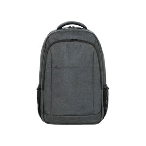 Minimalist Gray Polyester Laptop Backpack With Zipper Closure Front Pocket And Mesh Side Pockets Unisex Soft Handle - Product Image 1