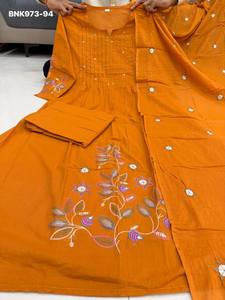 Ropa informal de última colección, recién llegada, conjunto de Kurti de algodón con bordado y trabajo a mano, con pantalón y dupatta, moda femenina. - Product Image 5