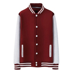High Quality Custom Made Breathable Eco-Friendly Men's Letterman <b>Jacket</b> with Stand Collar and Front Logo All Colors Plus Sizes - Product Image 1