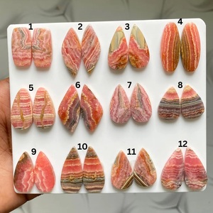 Rhodochrosite Pair Cabochon Natural Pink Color Loose Gemstone Matching Stone for Jewelry Making DIY Earring - Product Image 3
