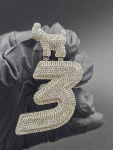 Custom Goat Bail Latter <b>Pendant</b> Hip Hop Bling VVS Moissanite 925 <b>Silver</b> Latter <b>Pendant</b> <b>Initial</b> Lucky Latter Number Logo <b>Pendant</b> - Product Image 5