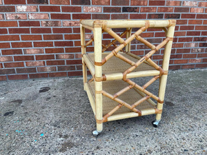 rattan Rolling <b>Serving</b> Cart Service Buffet Rattan Wicker Tropical Regency Pencil - Product Image 4