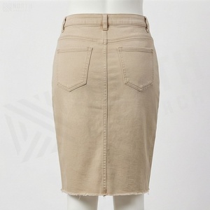Falda lápiz de satén transpirable de cintura alta para mujer, estilo japonés, hasta la rodilla, color sólido, informal - Product Image 2