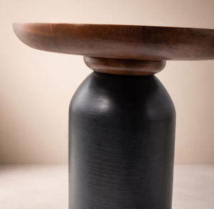 OFERTA ESPECIAL Mesa Auxiliar Moderna con Base de Metal y Tapa de Madera Sólida, Mesa Redonda con Pedestal para Bebidas, Mesa de Centro para Sala de Estar, Venta al por Mayor, Regalo - Product Image 2