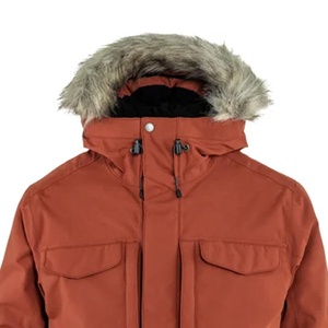 <b>Men's</b> Hooded Puffer <b>coat</b> <b>Long</b> Length Thick Polyester Winter Casual Waterproof Fur Trim Zipper Closure Solid Color - Product Image 3