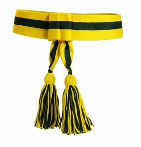 Ceinture de cérémonie à rayures jaunes et vertes, accessoire décoratif pour uniforme formel et tenue de cérémonie, idéal pour événements et défilés - Product Image 4