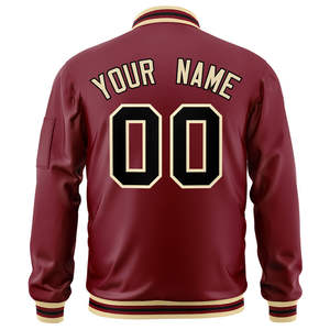 Chaqueta Varsity Personalizada Estilo Bomber en Dorado y Blanco, Chaqueta Varsity de Forro Polar con Cuello en V, Estilo Vintage para Invierno - Product Image 4