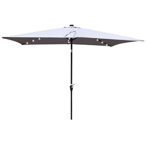 10 X 6.5t Rectangular Patio LED <b>Lighted</b> Outdoor Umbrellas Solar Crank <b>Push</b> Button Tilt Garden Backyard Pool Swimmi - Product Image 5