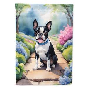 Boston Terrier Printemps Chemin Jardin Drapeau Multicolore Décoratif Yard Drapeau Bannière pour Patio Oeuvre Fleur Lits Boîte Aux Lettres Drapeau Taille - Product Image 1