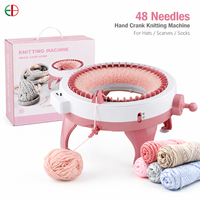 Machine à tricoter circulaire DIY à 48 aiguilles, modèle 843, à manivelle, pour chapeaux, écharpes, pulls et travaux manuels pour adultes