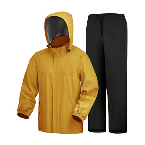 Survêtement de pluie en polyester respirant avec taille élastiquée et rabat anti-vent interne pour une sécheresse supérieure sous la pluie - Product Image 1
