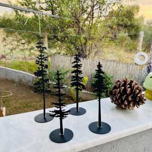 Handmade Metal <b>Tree</b> Decorations Minimalist Design Engraved Plant Pattern For Presents Handmade Metal <b>Tree</b> Decorations Minimalist - Product Image 5
