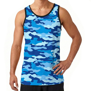 Men's Outdoor Camouflage Sleeveless Vest Customizable Breathable Jersey Knit Muscle Tee Factory Wholesale Activewear Tank Tops - Product Image 6