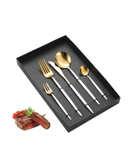 Flatware <b>Sets</b> Brass Spoon PVD Handle Cutlery Dinnerware Eco-Friendly Party Use <b>Red</b> PVD Handle Brass Spoon - Product Image 4