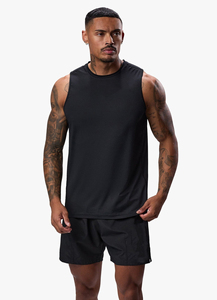 Men's Spandex Gym <b>Vest</b> Spandex Logo Solid Plain Sleeveless Tank Top for Bodybuilding and Fitness - Product Image 5