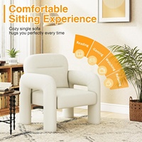 Chaise de canapé simple moderne blanc fauteuils moelleux confortables pour la lecture de loisirs pour le salon chambres bureau