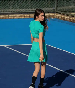 Jupe de tennis légère haute performance pour femme, respirante, courte, options de taille personnalisées, couleurs personnalisables écologiques - Product Image 4