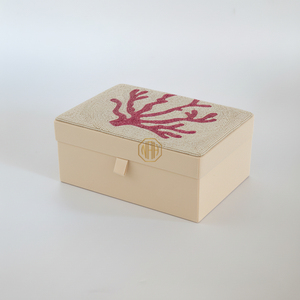 Decorative Handmade Beaded Jewelry <b>Box</b> <b>Floral</b> Lid 1-3L Capacity Uttar Pradesh Origin NOORIMS AKBAR HANDICRAFTS Brand Storage - Product Image 1