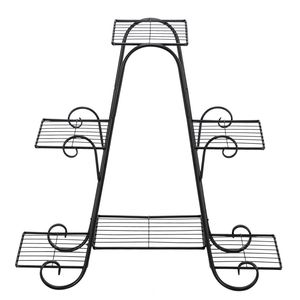 Artisasset Scaffale per Piante in Vaso ad Arco Alto da 31 Pollici, Confezione Singola, Vernice Nera, 4 Livelli con 6 Strisce Verticali - Product Image 2
