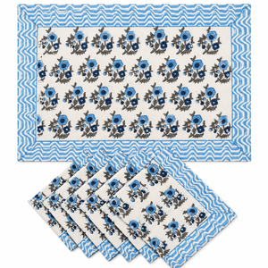 Manteles individuales y servilletas de algodón estampados a mano al por mayor, juegos de mantelería artesanal para mesa, sets de decoración de mesa a granel - Product Image 1