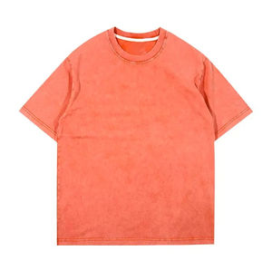 T-shirt pour homme en coton délavé style vintage, coupe décontractée, tendance, décontracté, à porter au quotidien - Product Image 2