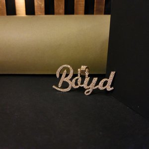 จี้ห้อยคอผู้ชายแบบฮิปฮอปประดับเพชรแล็บและมอสซาไนต์ VVS เงินแท้ 925  พร้อมสลักชื่อหรืออักษรย่อตามสั่ง - Product Image 2