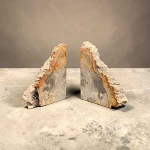Premium Petrified Wood <b>Bookends</b> Natural Fossil Stone Decorative <b>Bookends</b> - Product Image 5