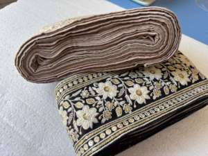 Cordones de Algodón 100% Bordados con Flores de Dos Tonos, de 1'' a 1 7/8'' de Ancho, Estilo Vintage, Ecológicos y de Lujo, para Vestidos, Saris de Novia y Caftanes - Product Image 6