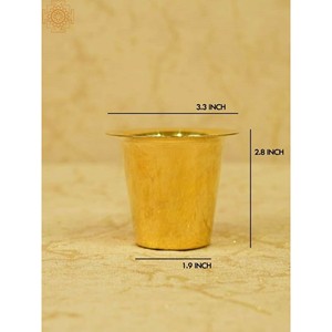 Juego de café Dabara de latón de 4 pulgadas hecho a mano de 2 artículos de decoración para el hogar hechos en la India cuencos indios tradicionales - Product Image 2