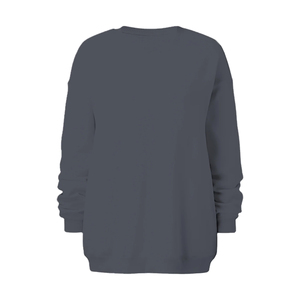 Sudadera Oversize de Cuello Redondo para Mujer, Color Sólido, Hombros Caídos, Manga Larga, Tejido de Algodón, Ropa de Otoño - Product Image 5
