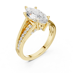 Bague de fiançailles en or jaune de luxe avec moissanite taille princesse pour femme, bijoux de mariage élégants, sur mesure - Product Image 4