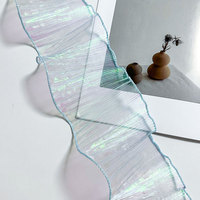 Ruban plissé large en organza irisé avec volants pour robe, costume, couture, décoration de mariage et loisirs créatifs