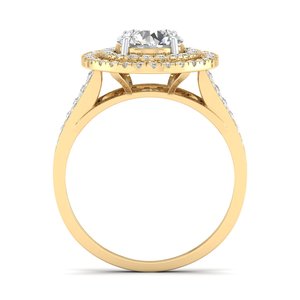 REYES <b>Custom</b> 14K Solid Gold IGI Certified Diamond Engagement Halo <b>Ring</b> For Women Wholesale Price Wedding Gift Fine Jewelry - Product Image 4