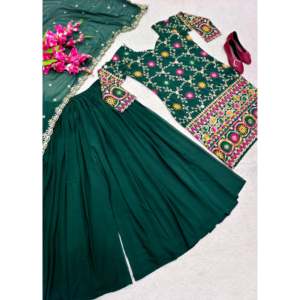 Conjunto de ropa de fiesta de diseñador para mujer con hermosa parte superior Dupatta-Sarara para un aspecto elegante - Product Image 2