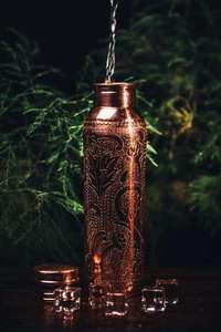 Botella de Agua Reutilizable de Doble Pared de Cobre BoldBlossom, Ecológica, con Superficie para Decoración - Product Image 4