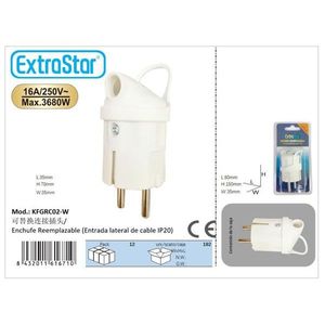 Connettore Sostituibile ExtraStar 16A 250V IP20 con Ingresso Cavo Laterale per Riparazione - Product Image 1