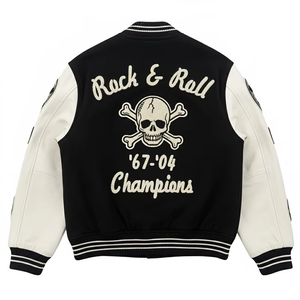 แจ็คเก็ตวาร์ซิตี้ผู้ชายปักลายเชนิลล์ขนสัตว์คุณภาพสูงสั่งทำพิเศษจาก MKB Enterprises ขายดีที่สุด ระบายอากาศได้ดี แห้งเร็ว - Product Image 5