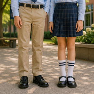 Ensemble d'uniformes scolaires en tissu polycoton pour enfants, logo personnalisé, uniforme d'école primaire, vente en gros - Product Image 5