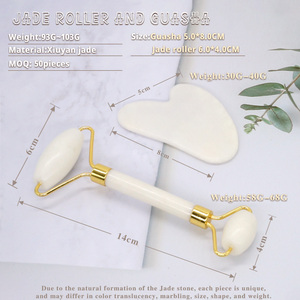 Set de Gua Sha 2025: Rodillo Facial de <span class=keywords><strong>Jade</strong></span> Blanco con Marco Dorado y Gua Sha en Forma de Corazón, Productos de Spa para el Bienestar y <span class=keywords><strong>Beneficios</strong></span> para la Piel - Product Image 5