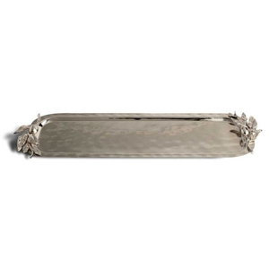 Hand Hammered Serving <b>Tray</b> Rectangular Silver Serving <b>Tray</b> With Silver Handles For <b>Kitchen</b> Decor Accessories In Greatest Price - Product Image 3
