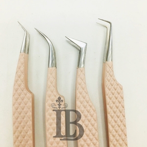 Pinzas para Pestañas Lumia Beauty, Oferta Especial, Color Nude, Diseño de Diamantes, Acero Inoxidable, Mango Antimagnético, Probadas a Mano - Product Image 6