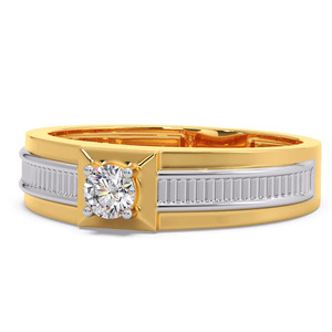 Anillo de Oro de Dos Tonos con un Solo Diamante - Product Image 3