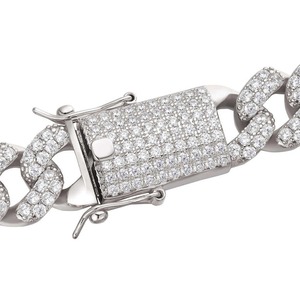 Collar de cadena cubana con diamantes brillantes de proveedor indio para hombre, joyería de moda hip hop premium con incrustaciones de diamantes, disponible para la venta. - Product Image 3