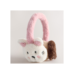Plush Rabbit Fur <b>Ear</b> <b>Muffs</b> In Pink And Gray Colors For Warmth And Style - Product Image 3