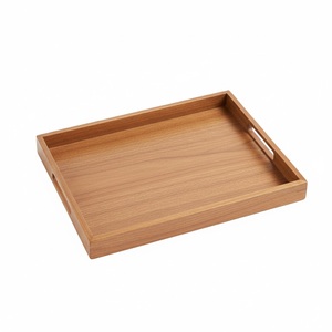 Plateau de service rectangulaire en bois avec poignées, en bambou naturel moderne, idéal pour la maison et les restaurants – Vente chaude - Product Image 1