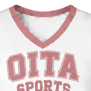 Haut d'uniforme de cheerleading rose poudré sans manches, col en V, tenue de performance pour équipe de danse athlétique, vêtements de sport - Product Image 5