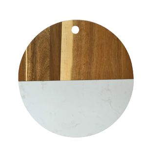 Tabla de cortar de madera y mármol con diseño de agujero, tabla redonda para cortar queso, utensilio, regalo para el hogar, tabla de cortar. - Product Image 1